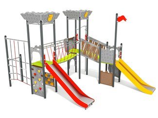Set castel cu trei turnuri pentru loc de joacă - BGL-1162 imagine principala