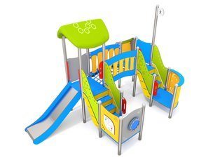 Set turnuri cu tobogan pentru loc de joacă - BGL-7115