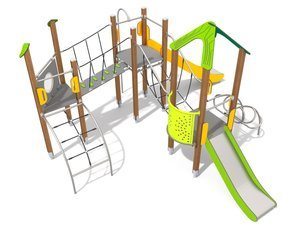 Set cu trei turnuri cu tobogan pentru loc de joacă - BGL-8020