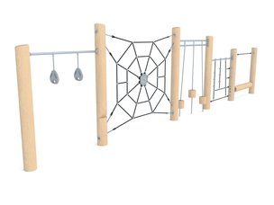 Traseu de aventură structură de frânghii din salcâm - BGL-8401